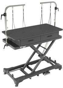 Waggz Store-Range XL Trimmtisch mit Schubalden, elektrisch, 132x66x39,5-107cm