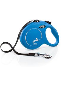 Flexi Classic Gurt Rollleine, blau, 5m, L