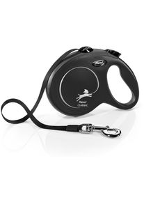 Flexi Classic Gurt Rollleine, schwarz, 5m, L