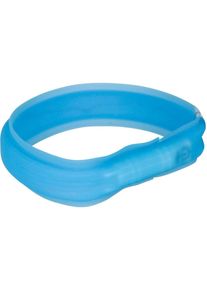 Trixie Flash USB Leuchthalsband, extrabreit, Silikon, blau, M–L
