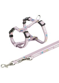 Trixie Junior Welpengeschirr mit Leine, flieder, M&ndash;L, 27-45cm/10mm, 2m