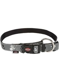 Trixie Silver Reflect Halsband, schwarz/silbergrau, M-L, 35–55cm, 20mm