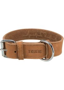 Trixie Rustic Heartbeat Fettleder-Halsband, L, 47-55cm/40mm, braun