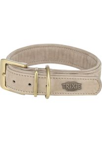 Trixie Pure Halsband, Leder, M–L, 39–46cm/35mm, hellgrau