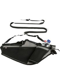 Trixie Jogginggurt mit Leine, 70&ndash;130cm/23cm, 1,15&ndash;1,5m/20mm, grau/schwarz