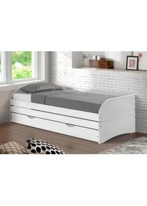 Mid.you Ausziehbett , Weiß , Holz , Kiefer , massiv , Höhe ca. 18 cm , 90x200 cm , FSC MIX , Lattenrost , Babymöbel & Kindermöbel, Kinderzimmer & Jugendzimmer, Kinderbetten, Kinderbetten & Jugendbetten