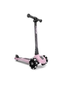 Scoot and Ride Kinderscooter , Rosa, Schwarz , Metall, Kunststoff , 24x72x55 cm , EN 71 , Hinterrad-Reibungsbremse, Aluminium-Rahmen, h&ouml;henverstellbarer Lenker, Anti-&Uuml;berschlag-Vorrichtung, R&auml;der mit LED-Licht, faltbarer Lenker , Spielzeug, Kinderfahrzeuge