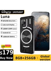 Unihertz Luna Smartphone Rhythm Ambient Light 8GB 256GB 108MP G99 Mobile Phone Night Vision Cellphones