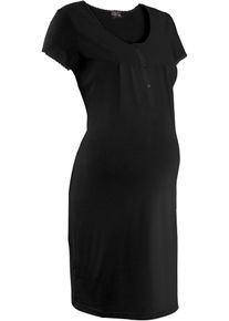 bonprix Mujer, Camisón de lactancia de algodón orgánico, negro, 52/54