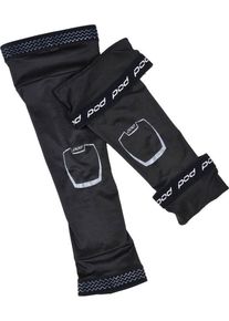POD Knee, mangas de compress&atilde;o unisexo , cor: Preto/Branco , tamanho: XS/S