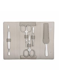 ERBE® Erbe Damen Maniküre-Etui »Maniküre Etui BEIGE, Druckknopf, Rindleder«, Größe B/H/T: 150 mm x 75 mm x 2,8 mm 5 tlg.