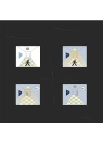 V-TAC, Wandleuchte + Deckenleuchte, Plafond 24W LED Quadratisch IP44 Bewegungsmelder Mikrowelle 30x30cm Schwarz VT-8624SB-SQ 4000K (2400 lm)