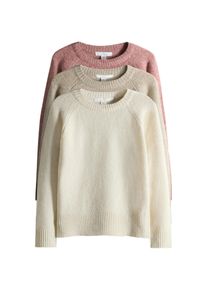 The Set, Piger, Pullover, Beige-meleret / Rødmeleret / Uldhvid, Størrelse 4 yrs