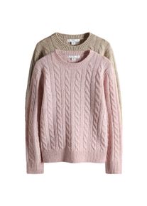 The Set, Piger, Pullover, Cappuccino / Lyserød, Størrelse 110