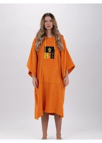 Pacifique Sud Bata deportiva 'Poncho Surf - Einheitsgröße - Tencel - Mit Ärmeln', Mujeres, naranja, talla M-L