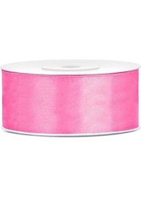partydeco, Geschenkverpackung, Satin Ribbon, pink, 25mm/25m (1 pc. / 25 lm) (Geschenkband, 1 x)