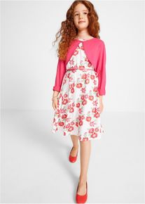 bonprix Kleid + G&uuml;rtel + Bolero (3-tlg. Set), wei&szlig;, mit Baumwolle