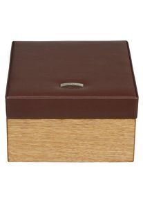 Windrose Wood Schmuckkoffer Leder 18 cm braun