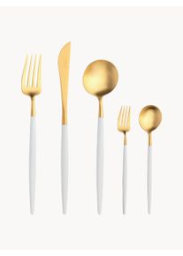 Cutipol Handgjort Bestickset Goa, olika storlekar Guld, Vit Metall 1 person (5-dels set)