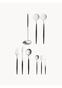 Cutipol Brushed Handmade Cutlery Set Goa, in various set sizes Black, Silver Metal 12 personer (uppsättning om 75)
