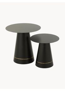 jolipa Mesas auxiliares de metal Diana, set de 2 Negro Ø 50 x Al 50 cm
