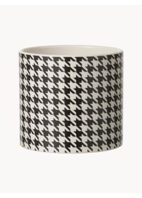 jolipa Maceta de cerámica Pied-de-poule, Al 12 cm Blanco, Negro Ø 16 x Al 14 cm