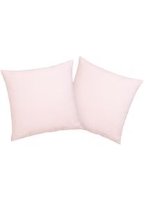 Home Affaire, Kissenbez&uuml;ge &raquo;Luisa&laquo; aus 100% Baumwolle, mit Rei&szlig;verschluss, atmungsaktiv, uni, rosa, Renforc&eacute;, Renforc&eacute;, B/L: 80 cm x 80 cm -2 Stk., 