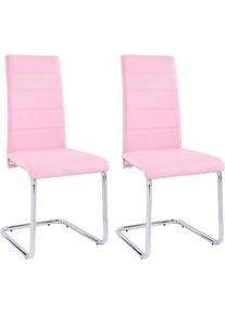 Inosign , Freischwinger »Adora« (Set) 4 Stk.(2 oder 4 Stück) Bezug in Kunstleder, verchromtes Metallgestell , pink + silberfarben