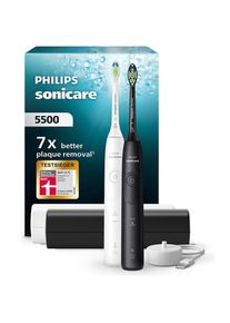 PHILIPS SONICARE, Elektrische Zahnb&uuml;rste &raquo;Series 5500 HX7119/02&laquo; 2 Stk. Aufsteckb&uuml;rsten mit Andruckkontrolle, 2 Putzeinstellungen, inkl. Reiseetui, 