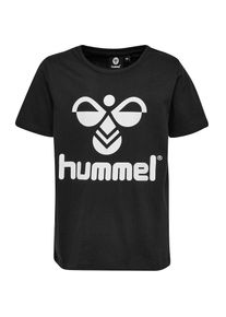 Hummel, Damen, T-Shirt &raquo;hmlTRES T-SHIRT S/S&laquo; 1 Stk. f&uuml;r Kinder, schwarz, 140, schwarz, Bio-Baumwolle;Jerseystoff;Print vorne