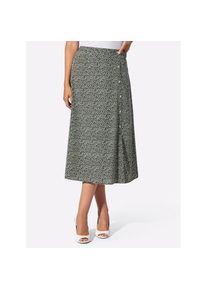 Classic Basics , Damen , Sommerrock , schwarz-gelb-bedruckt , 54 , 54 , bequeme Schnittführung