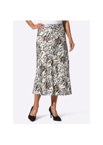 Lady , Damen , Satinrock , ecru-schwarz-bedruckt , 44 , 44 , eleganter Matt-Satin