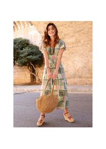 Inspirationen , Damen , Jerseykleid »Jersey-Kleid« , altrosa-oliv-bedruckt , Normalgrößen , 40 -Normalgrößen , 40 , mit 95% Viskose (ECOVERO)