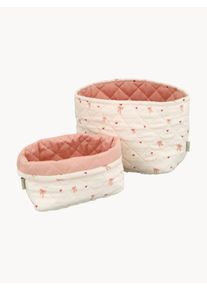 Cam Cam Copenhagen Förvaringskorgar i Ekologisk Bomull Bows, 2st Rosa Bomull, Organisk Bomull Set med olika storlekar.
