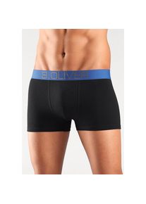 s.Oliver, Herren, Boxer &raquo;Boxershorts f&uuml;r Herren&laquo; Packung, 4 Stk. mit kontrastfarbenem Webbund, schwarz-t&uuml;rkis / schwarz-grau / schwarz-rot / schwarz-