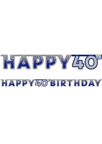 Sparkling Blue 40th Birthday Banner