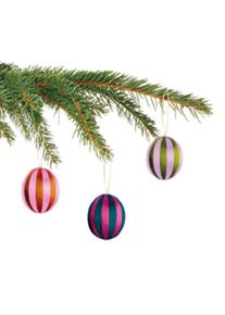 Ginger Ray 3 boules de sapin en satin - Noël coloré