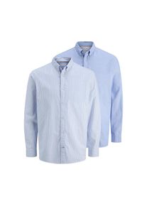 Jack & Jones Jack & Jones, Herren, Langarmhemd &raquo;JJOXFORD DETAIL SHIRT LS 2 PACK MP&laquo; Packung, 2 Stk., Cashmere Blue Pack:W. INFINITY STRIPES, N-Gr, M -N-Gr, 