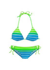 Venice Beach, Damen, Triangel-Bikini Set, mit Farbverlauf, regulierbares Top, mit herausnehmbaren Cups, t&uuml;rkis-gestreift, Cup C/D, 34 -Cup C/D, t&uuml;rkis