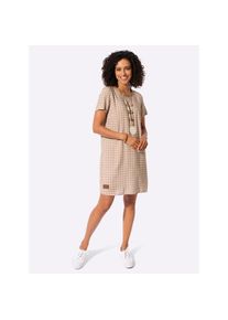 Casual Looks , Damen , A-Linien-Kleid »Webkleid« , camel-ecru-bedruckt , Normalgrößen , 44 -Normalgrößen , 44 , reine Viskose