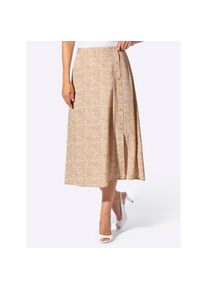 Classic Basics , Damen , Sommerrock , camel-champagner-bedruckt , 38 , 38 , bequeme Schnittführung
