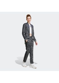 adidas Sportswear, Damen, Trainingsanzug &raquo;W 3S TR AOP TS&laquo; 2 Stk., Grey Five / Black, XS, Grey Five / Black, Trainingsanzug aus Strickmaterial mit 