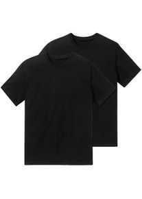 Schiesser, Herren, T-Shirt &raquo;Essentials&laquo; 2er-Pack, mit Rundhalsausschnitt, 000-schwarz, XXL, 000-schwarz, Herren-T-Shirts von Schiesser