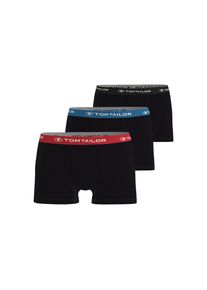 Tom Tailor, Herren, Boxershorts &raquo;Buffer&laquo; 3er Pack, weich, bequem, basic, eng, Logobund, Baumwollmix, schwarz-dunkel-uni, XL, schwarz-dunkel-uni, 
