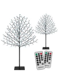 Monzana Kirschblütenbaum 2er-Set Kaltweiß 180cm In-/Outdoor + Fernbedienung