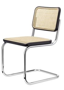 S 32 V tube d'acier classique cantilever Thonet noir - chrome