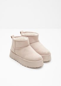 bonprix Femei Ghete căptușite, cu platformă, bej, 42