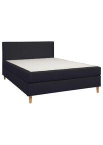 Carryhome Boxbett , Anthrazit , Textil , Buche , massiv , H2 , Höhe ca. 16 cm , 140x200 cm , gepolstertes Kopfteil, in verschiedenen Größen erhältlich , Schlafzimmer, Betten, Boxspringbetten