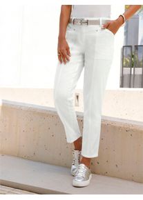 Dames Jeans met V-vormige pas in wit ,maat 36, WITT, 98% Katoen, 2% Elastan