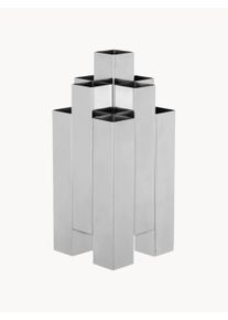 ferm LIVING Steel Vase Tessera, H 28 cm Silver Metal B 12 x H 28 cm